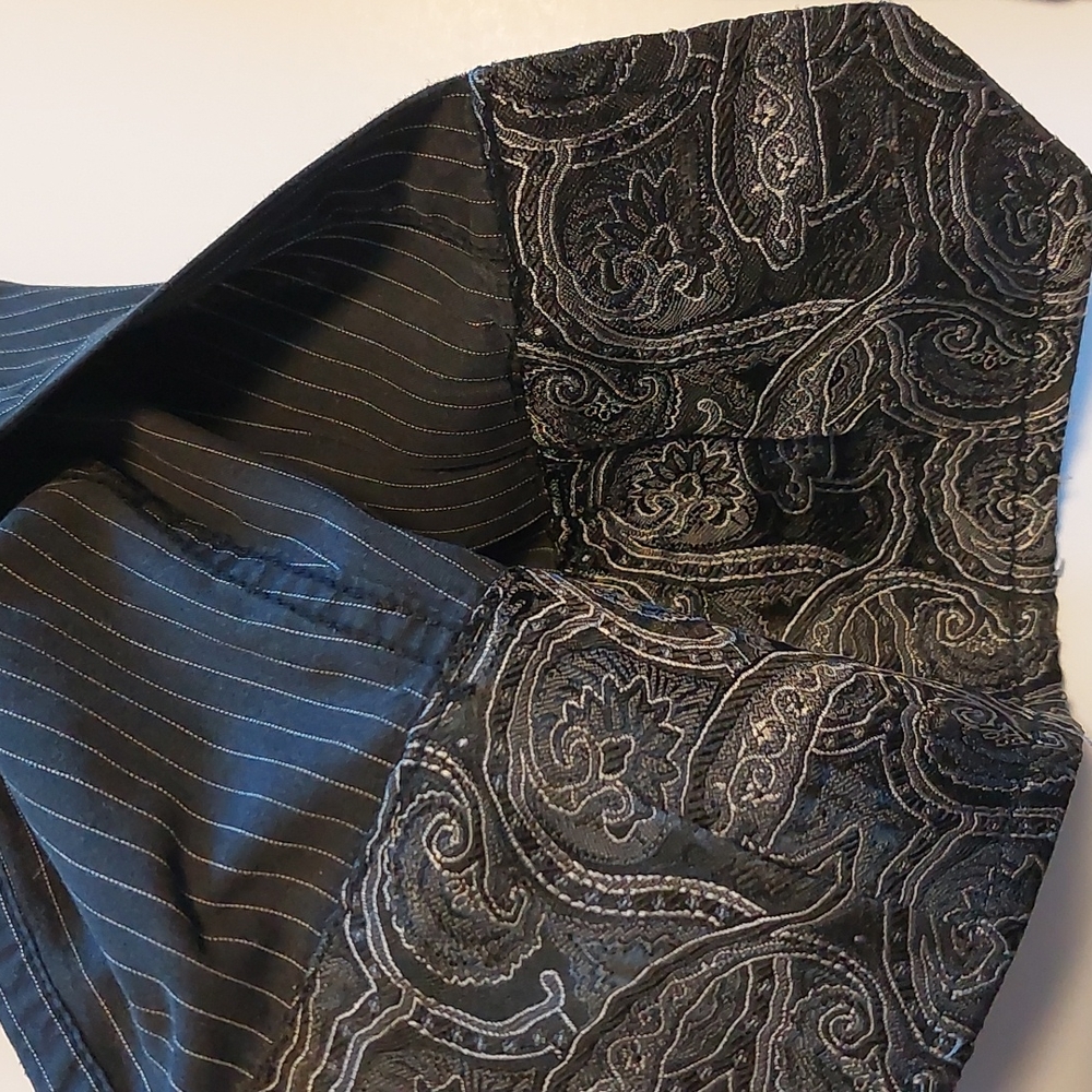 Mens English Laundry dress shirt in black with white pinstripe, size XL - Picture 9 of 9